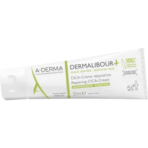A-DERMA, Dermalibour+ Renewing Cica kremas, 15 ml, 50 ml arba 100 ml, sudirginta pleiskanojanti oda