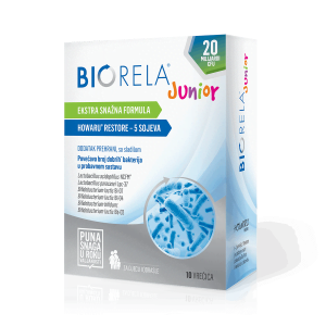 Biorela, Junior, 10 Beutel gegen Durchfall und Wiederherstellung der Darmflora – ab 3 Jahren