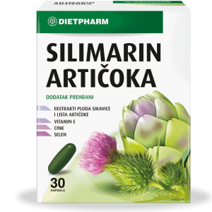 Dietpharm Silymarin Artichoke 30 kapsulas veicina normālu aknu darbību