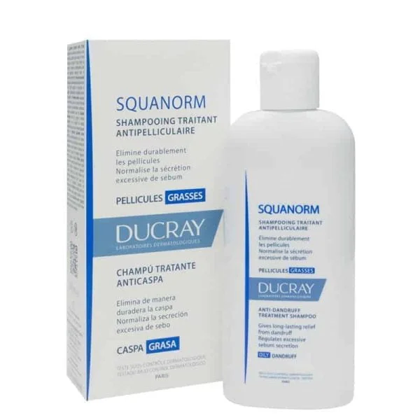 Ducray Squanorm Shampoing Contre les Pellicules Grasses 200 ml