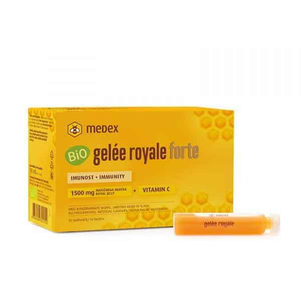 Medex Bio Gelee Royale Forte 1.500 mg Pappa Reale, Fiale 10x9ml, Per Persone Attive e Riduzione dello Stress