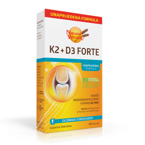 Natural Wealth, K2 + D3 Forte, 40 kapsulių kaulams stiprinti