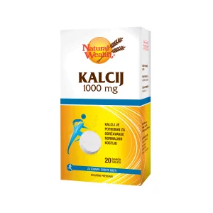 Natural Wealth Calcium 1000 mg, 20 brusetabletter til sunde knogler