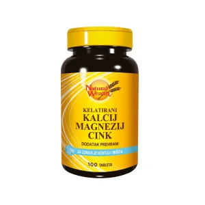Natural Wealth Kalcija magnija cinka 100 tabletes kaulu veselībai un sportistiem
