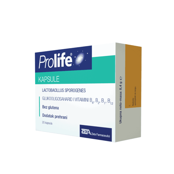 Prolife, 20 Kapseln, für die Gesundheit des Verdauungssystems, mit Antibiotika-Therapie