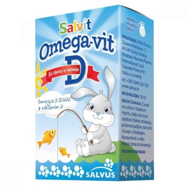 Salvit, Omega-Vit D, Kapi, 15ml, Za Dojenčad S Mliječnim Okusom