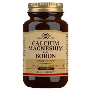 Solgar, Calcium Magnesium Plus Boron, 100 tabletta, csontritkulás megelőzése, csonttörések utáni gyógyulás