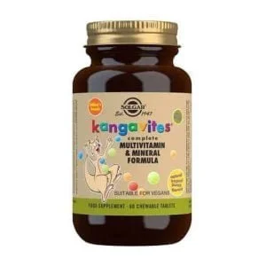 Solgar, Kangavites, 60 compresse masticabili, vitamine, minerali, bioflavonoidi e lecitina per bambini e giovani - dai 6 anni in su