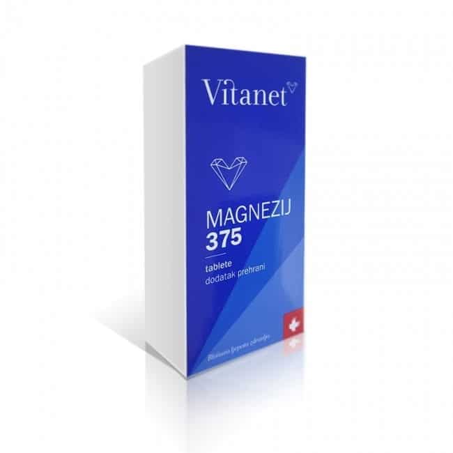 Vitanet Magnezij 375, 28 Šumećih Tableta, Za Normalnu Funkciju Mišića, Probavu, Imunitet