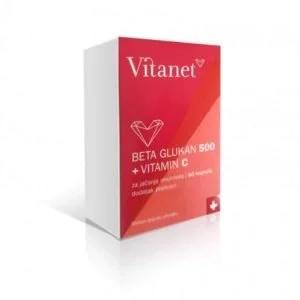 Vitanet, Beta Glukan, 500mg + Vitamin C, 431mg, 60 Kapsula, Za Imunološki Sustav