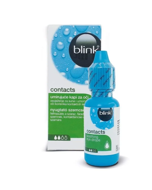 Blink®, contactlenzen oogdruppels, 10 ml, symptomen van droge en vermoeide ogen, voor alle soorten contactlenzen