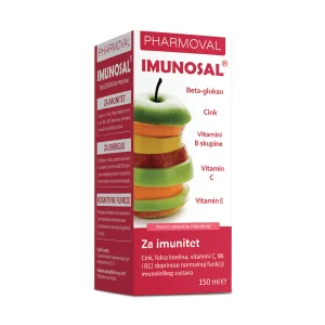 Pharmoval Imunosal, 150 ml, szirup, béta-glükán gyümölcs ízű, az immunitásért - 3 éves kor felett
