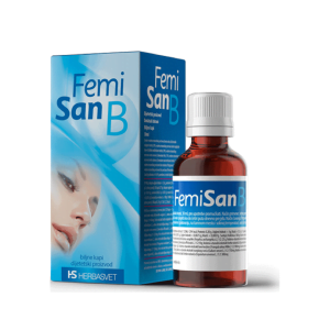 Femisan B, urtedråber, 30 ml, til at bevare den normale fysiologiske tilstand hos kvinder under overgangsalderen