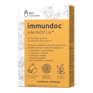 Immundoc Aminoflu, 3 Vrećice S 13 Vitamina, 7 Aminokiselina, 4 Minerala I Sinbiotskim Kompleksom