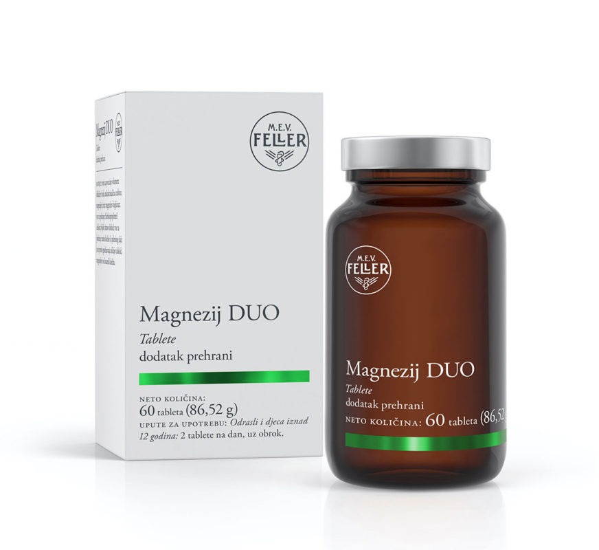 Mev Feller Magnesium Duo 60 tabletek do tworzenia energii przeciwko zmęczeniu i wyczerpaniu przy skurczach mięśni