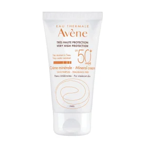 Avene, Mineral Sun Protection Cream, SPF 50+, 50ml, Ελαφρώς Βαμμένο, Για Δυσανεκτικό Δέρμα