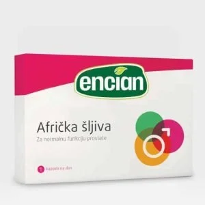 Encian African Plum 20 cápsulas para melhor função e redução da próstata