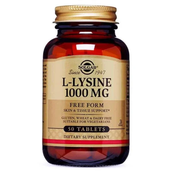 Solgar, L-Lysin 1000 mg, 50 Tabletten, für die Proteinsynthese im Körper
