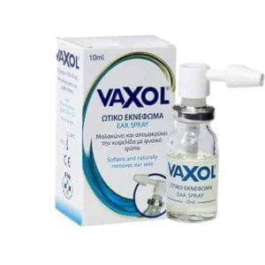 Vaxol ausu aerosols 10 ml ar olīveļļu mīkstina ausu taukus un noņem to