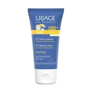 Uriage, Baby SPF 50+ minerale crème, 50 ml, voor gevoelige huid, waterdicht