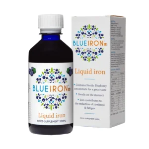 „Blue Iron“ skysta geležis, 330 ml, kasmėnesinis geležies poreikis