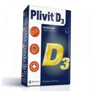 Plivit D3 Tropfen zum Einnehmen, 5 ml, für Knochen, Zähne und eine normale Funktion des Immunsystems