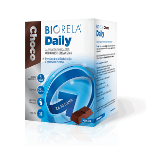 Biorela Choco Daily 30 chokoladebarer mod diarré til daglig beskyttelse og modstand