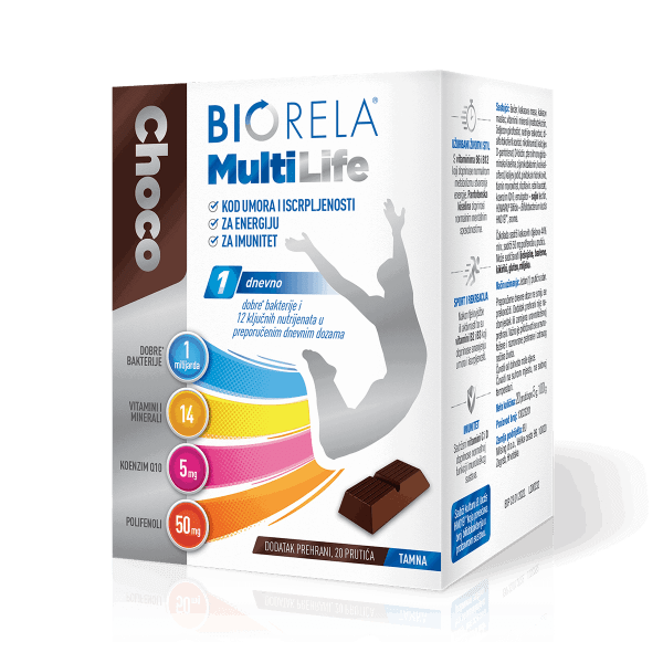 Biorela, Choco Multilife, 20 Schokolade, tägliche Multivitamine und Probiotika