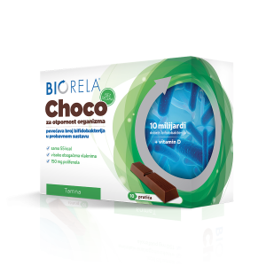 Biorela, Choco, 10 ciemnych czekoladek, bez cukru, dla odporności organizmu