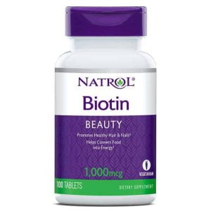 Natrol Biotina 100 Comprimidos Para Cabello, Piel Y Uñas Saludables