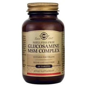 Solgar, Augu izcelsmes glikozamīns + MSM komplekss, 60 tabletes, labākai locītavu kustīgumam