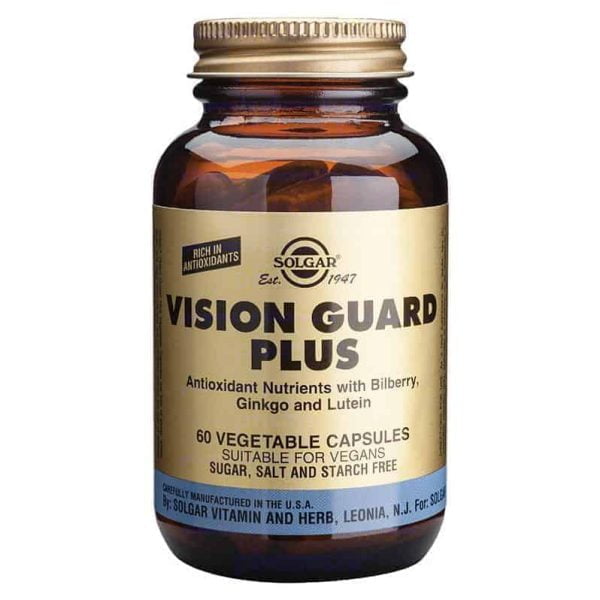Solgar Vision Guard Plus 60 kapsler Kraftfuld formel til forebyggelse af degenerative øjenlidelser
