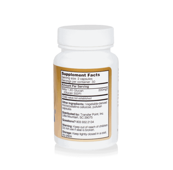 Transfer Point Beta 1,3 D glukaani, 100 mg, 60 kapselia, amerikkalainen beetaglukaani