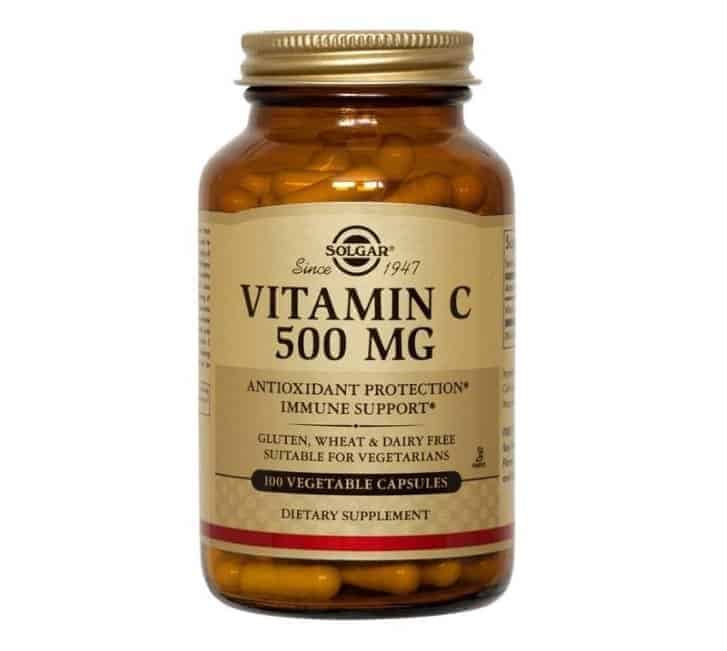 Solgar Vitaminas C 500 mg, 100 kapsulių, nuovargiui mažinti