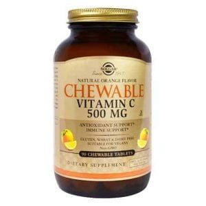 Solgar vitamina C 500 mg, aromatizzato all'arancia, 90 compresse masticabili