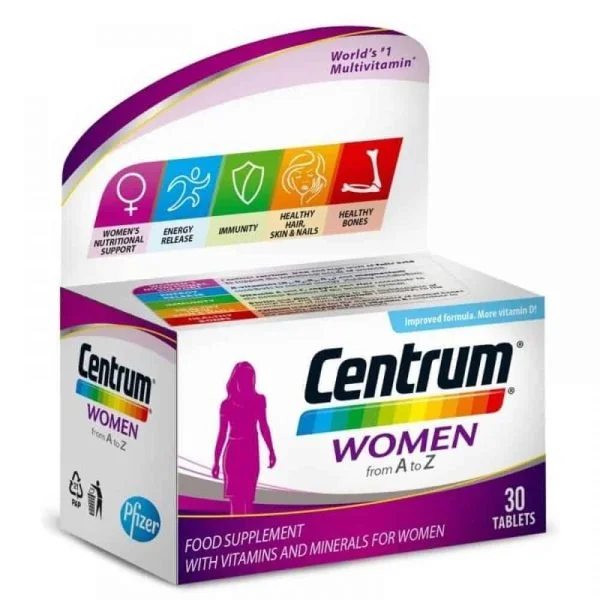 Centrum, Femmes, 30 comprimés, supplément de vitamines et de minéraux pour femmes