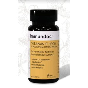 Immundoc Vitamin C 1000mg, 90 Tableta, S Ekstraktom Acerole i Šipka