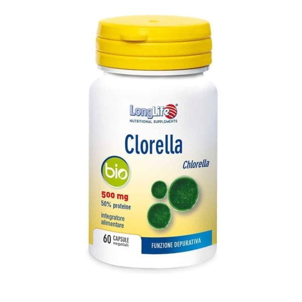 LongLife, organische chlorella, 500 mg, 60 capsules, ontgifting en regeneratie
