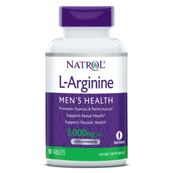 Natrol, L-Arginine, 1000mg, 90 Tableta, Performanse, Cirkulacija i Seksualno Zdravlje Muškarca