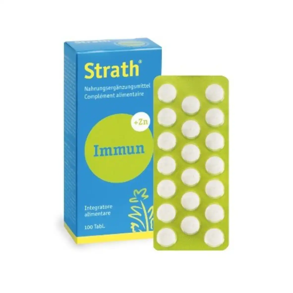 Strath Immun + Zn, 100 tabletas, 61 sustancias vitales + zinc - 1 año en adelante