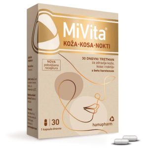 Hamapharm, MiVita, Kosa Koža Nokti, 30 Kapsula, Prirodni Oblici Za Njegovan Izgled