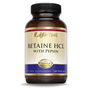 LifeTime Betaïne HCL + Pepsine, 100 capsules, voor maagproblemen