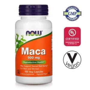 Now Foods, Maca, 500 mg, 100 kapslí Vega, Podpora reprodukčního zdraví mužů a žen