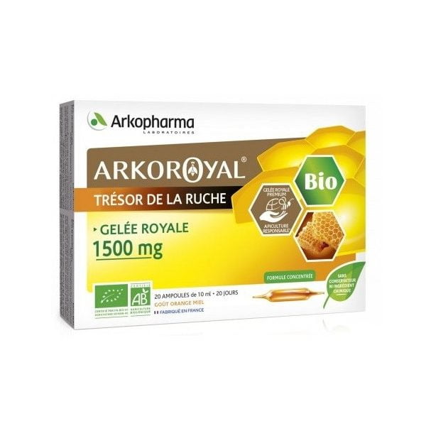 Arkopharma, Arkoroyal Gelee Royale BIO 1500mg, 20 ampulas