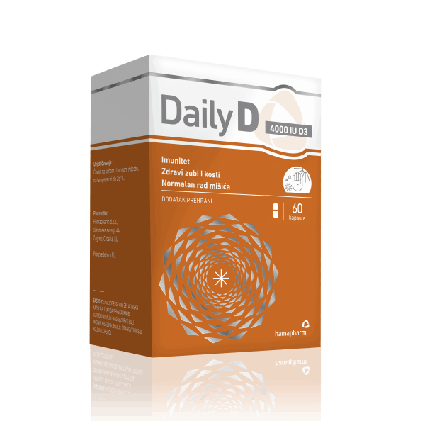 Hamapharm, Vitamin D Daily D, 4000 IU, 30 or 60 Capsules, Maximum