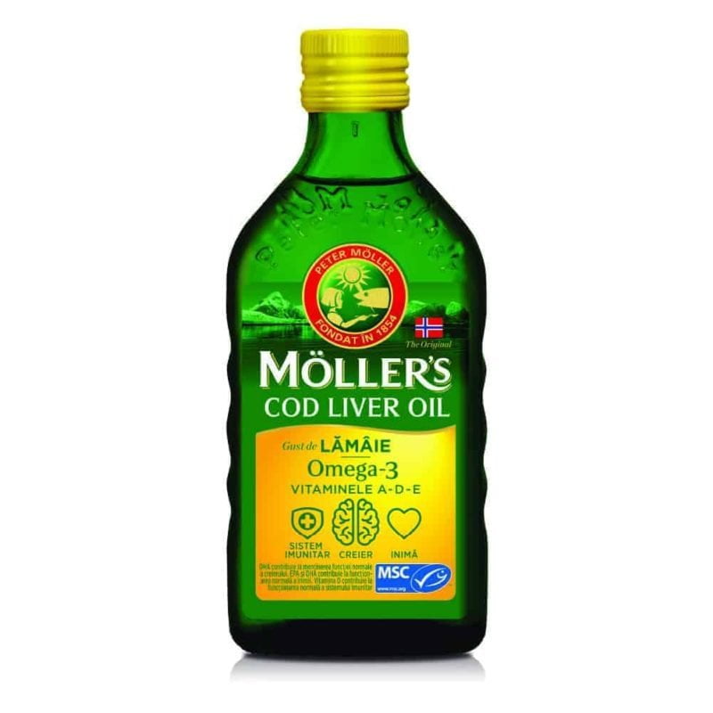 Möller's, Omega 3 olaj, 250 ml, citrom ízű 3 éves és idősebb
