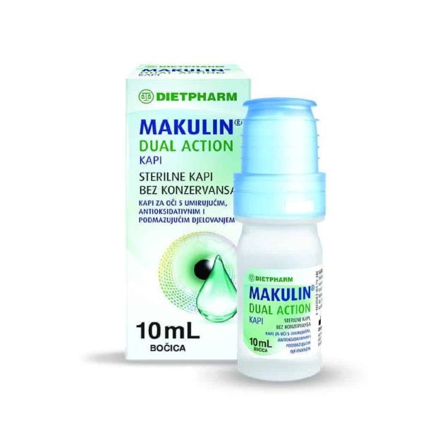 Dietpharm Makulin, Dual Action, 10ml, Sterile Eye Drops With Calming Action