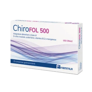 ChiroFOL 500, 20 compresse gastroresistenti, ovaie policistiche, per affaticamento, basso consumo energetico, stress