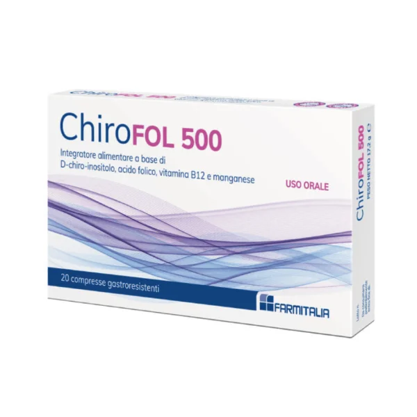 ChiroFOL 500, 20 γαστροανθεκτικά δισκία, πολυκυστικές ωοθήκες, για κόπωση, χαμηλή ενέργεια, στρες