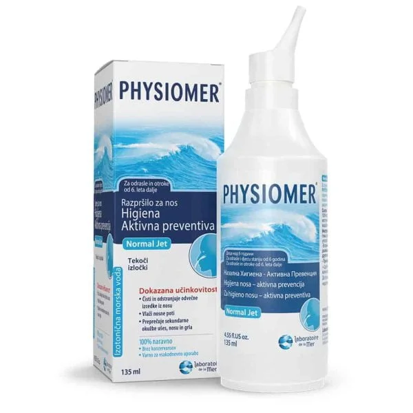 Physiomer, Normal Jet, Nosní sprej, 135 ml, Izotonická mořská voda pro každodenní čištění
